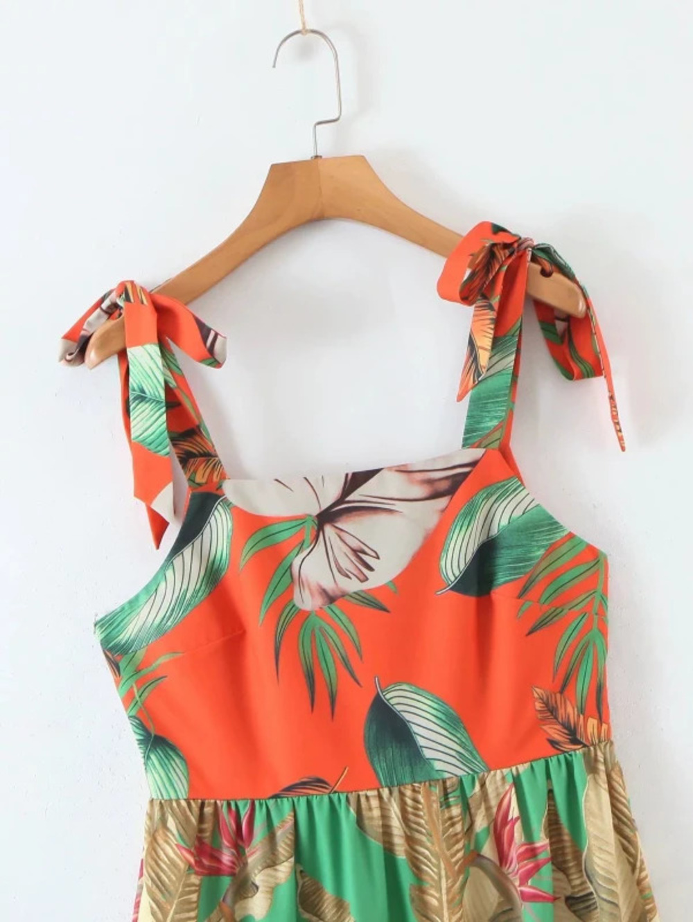 Womens Placement Print Spaghetti Strap Dress